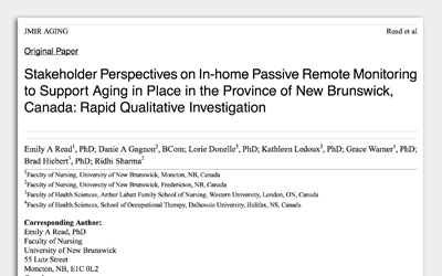 Stakeholder Perspectives on In-home Passive Remote Monitoring  to Support Aging in Place in the Province of New Brunswick,  Canada: